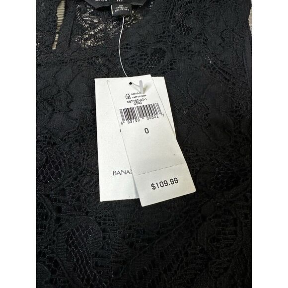 Banana Republic Black Floral Lace Dress Women's Size 0 - Picture 4 of 8